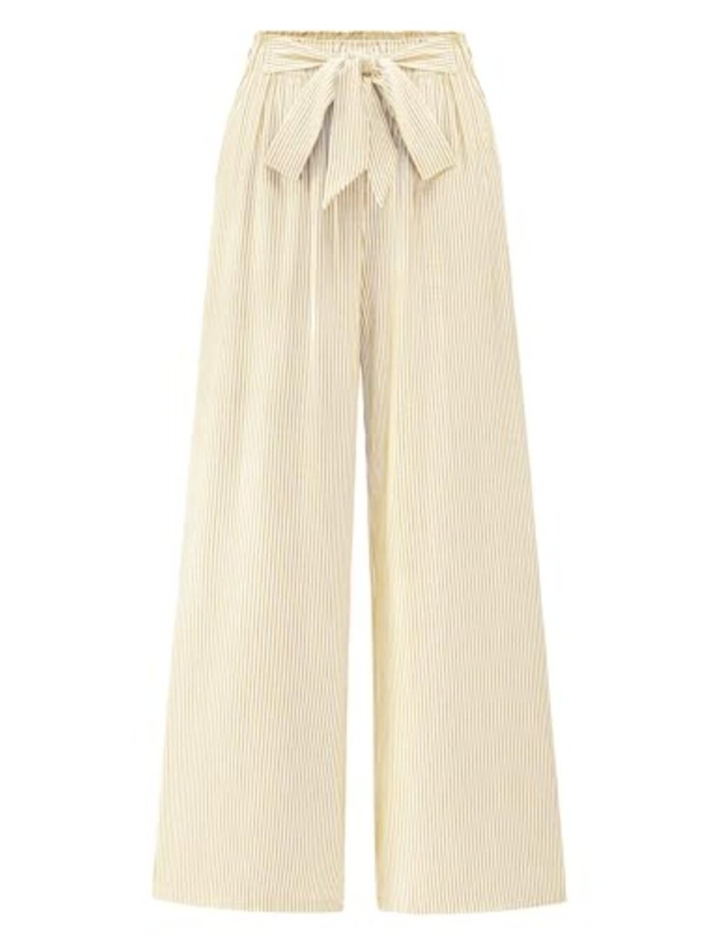 Wide Leg Striped Tie Knot Trousers High Waist Elastic Palazzo Pants